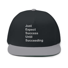 Load image into Gallery viewer, Just Expect Success Until Succeeding - Motivational Flat Bill Cap, Sports Hat, Gift for Graduates, Inspirational Gift