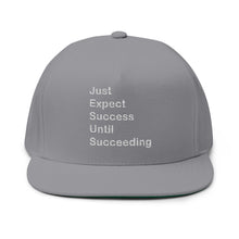 Load image into Gallery viewer, Just Expect Success Until Succeeding - Motivational Flat Bill Cap, Sports Hat, Gift for Graduates, Inspirational Gift