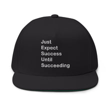 Load image into Gallery viewer, Just Expect Success Until Succeeding - Motivational Flat Bill Cap, Sports Hat, Gift for Graduates, Inspirational Gift