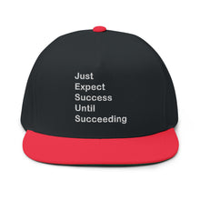 Load image into Gallery viewer, Just Expect Success Until Succeeding - Motivational Flat Bill Cap, Sports Hat, Gift for Graduates, Inspirational Gift
