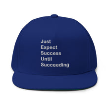 Load image into Gallery viewer, Just Expect Success Until Succeeding - Motivational Flat Bill Cap, Sports Hat, Gift for Graduates, Inspirational Gift