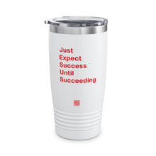 Load image into Gallery viewer, Just Expect Success Until Succeeding – RED PRINT Motivational Ringneck Tumbler, 20oz
