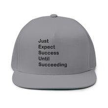 Load image into Gallery viewer, Just Expect Success Until Succeeding - Embroidered Flat Bill Cap | Motivational Hat | Adjustable Perfect for Graduations, Birthdays &amp; Celebrations
