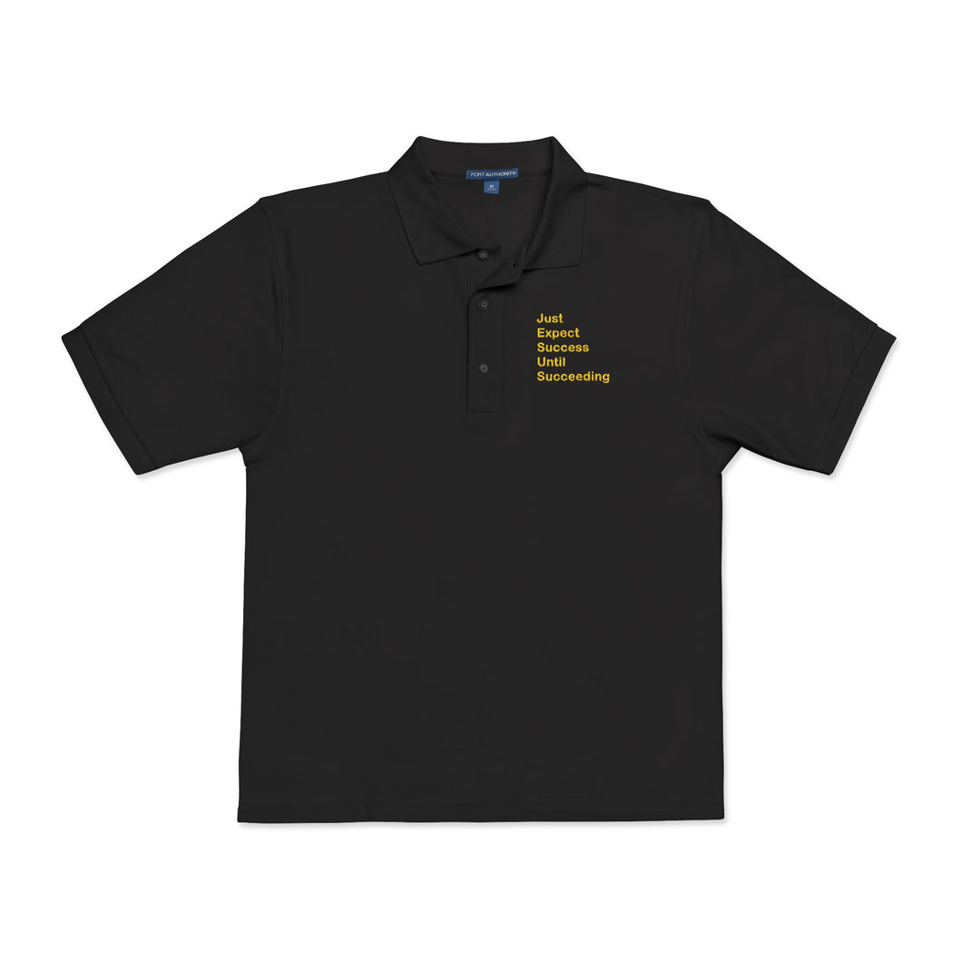 Just Expect Success Until Success - Stylish Embroidered Polo Shirt - Perfect for Casual Outings, Birthdays, Anniversaries, Special Events