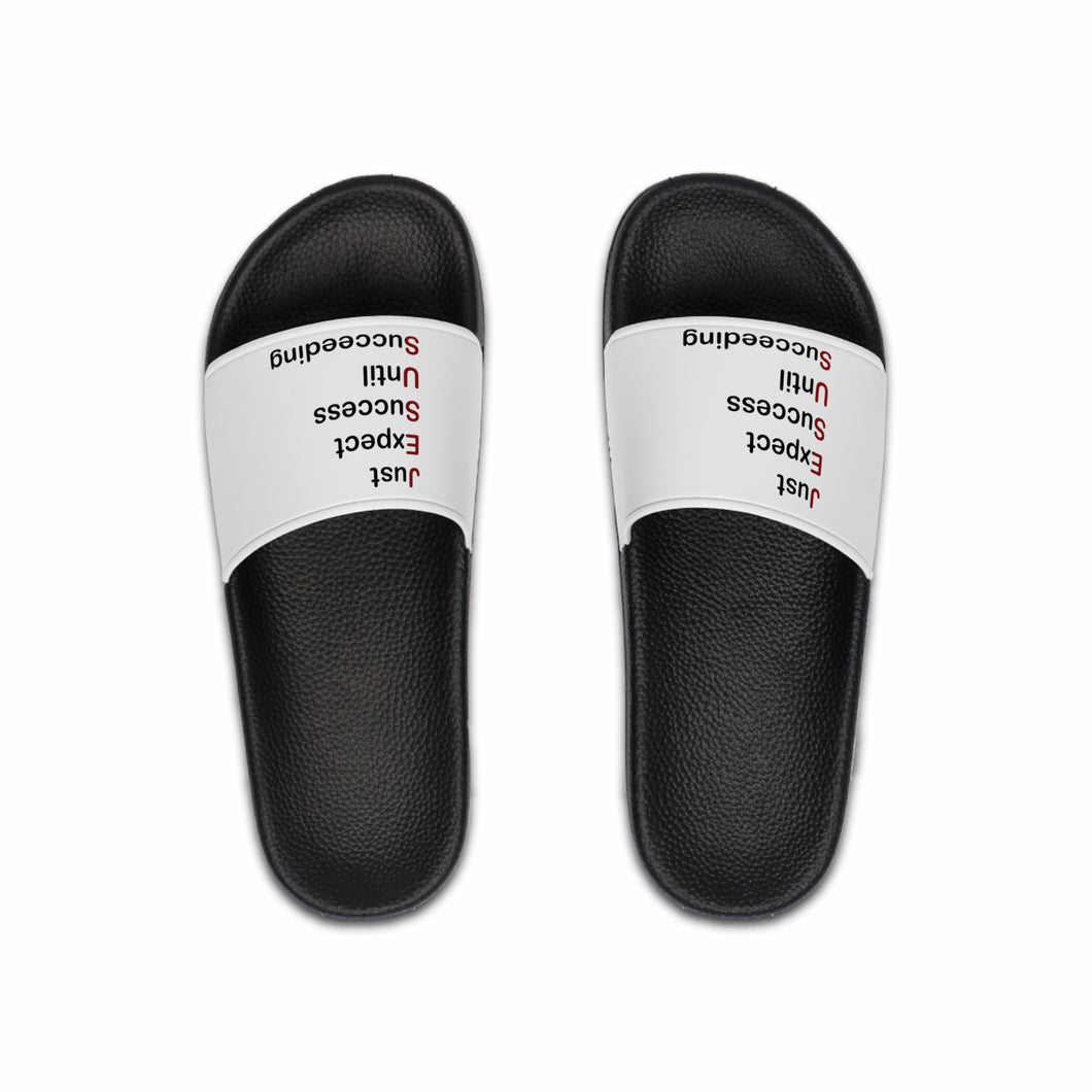 Just Expect Success Until Succeeding - Motivational Red and  Black Print Men's Slide Sandals