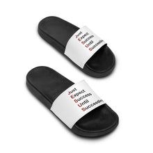 Load image into Gallery viewer, Just Expect Success Until Succeeding - Motivational Red and  Black Print Men&#39;s Slide Sandals
