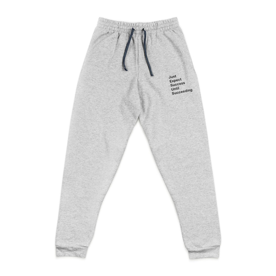 Just Expect Success Until Succeeding -Motivational Embroidered Joggers for All Seasons, Comfortable Sweatpants for Relaxation, Gift for Her/Him