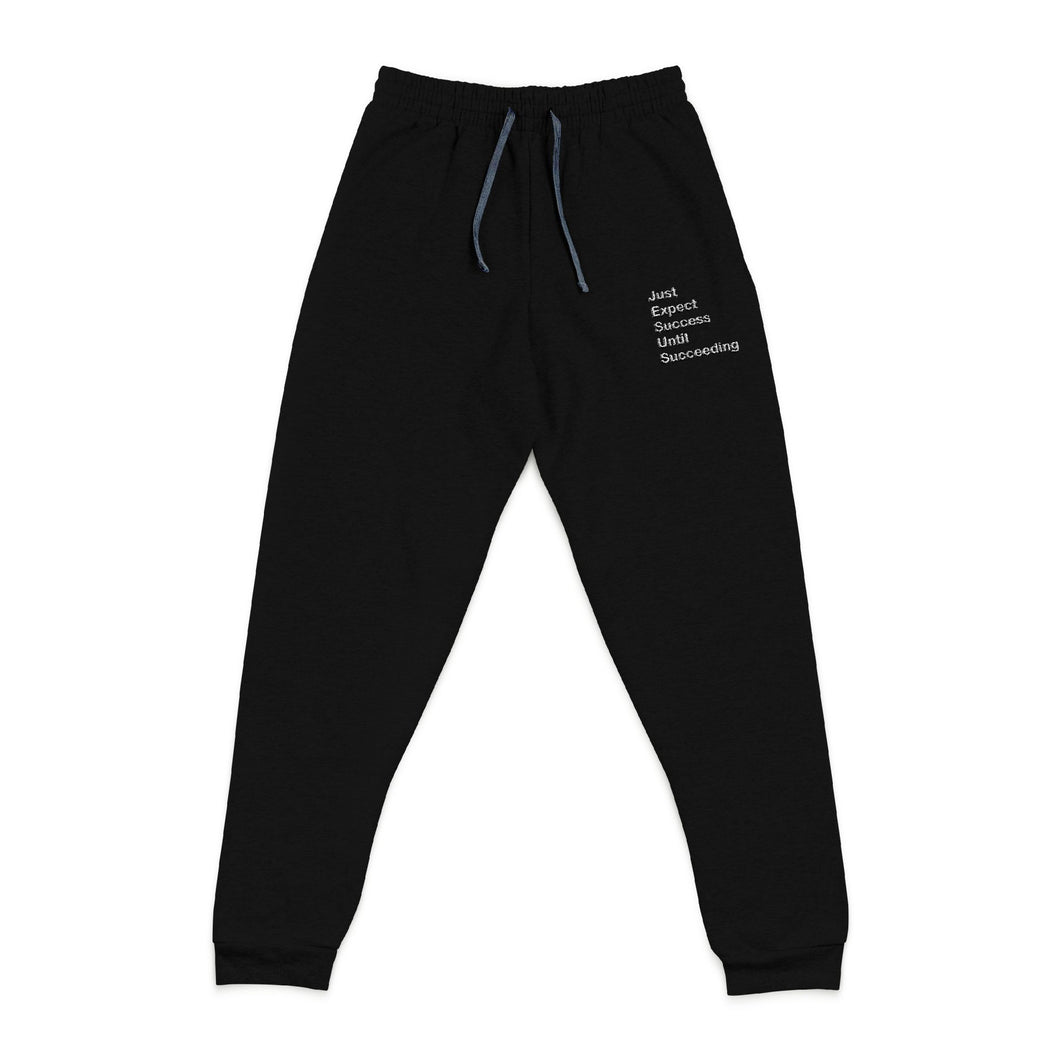 Just Expect Success Until Succeeding -Motivational Embroidered Joggers, Cozy Sweatpants, Casual Loungewear, Gift for Him or Her, Athleisure Pants