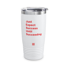 Load image into Gallery viewer, Just Expect Success Until Succeeding – RED PRINT Motivational Ringneck Tumbler, 20oz
