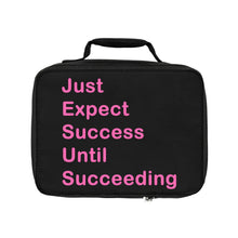 Load image into Gallery viewer, Just Expect Success Until Succeeding - Motivational Lunch Bag School, Office, Gym, Meal Prep, Inspirational Gift
