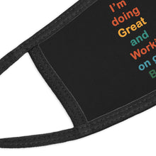 Load image into Gallery viewer, Just Expect Success Until Succeeding - Kid&#39;s Motivational Face Mask, Positive Affirmation Mask- I ’m Doing Great and Working on Getting Better

